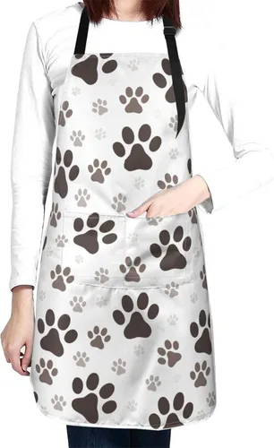 Vista 17 de Waterproof Apron For Adults Chef Bib With 2 Pockets For Kitchen Cooking Baking Garden Crafting Drawing Mujer negra afroamericana