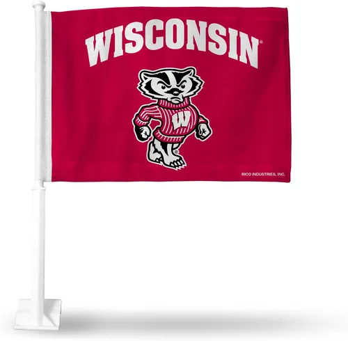 Vista 60 de Rico Industries Bandera de coche de doble cara de la NCAA, gran accesorio para automóvil