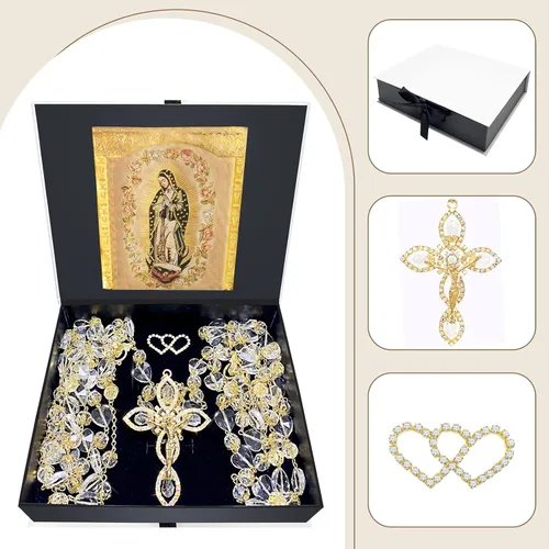 Vista 3 de Lazo para boda,Lazo de boda para regalo de ceremonia,Rosario Lazos para Boda Católica,Lazos Para Bodas De Iglesia Para Novios,Lazo para ceremonia