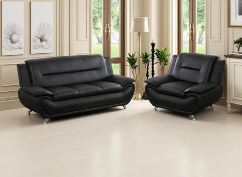 Vista 23 de Sofás de cuero, juego de sofás de sala, sofá para dormitorio, apartamento, juegos de muebles de sala de estar de cuero