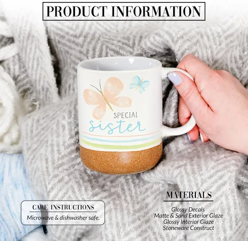 Vista 2 de Pavilion - Taza de café de 16 onzas, 16.0 fl oz, taza de té, a rayas, fondo esmaltado, acuarela, mejor amiga, amiga, mamá, abuela, hermana, hija