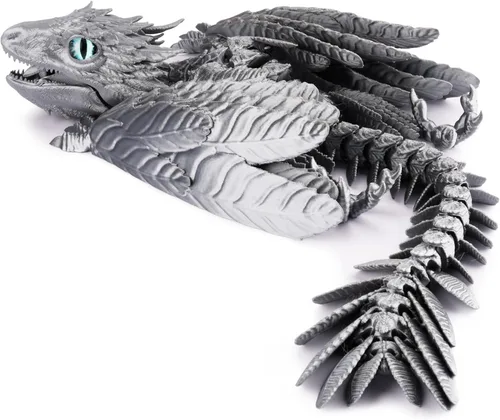Vista 11 de Guwewu Wyvern Emplumado, Dragón Fidget Articulado Impreso en 3D - Azurewing