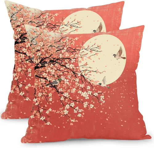 Vista 13 de Fundas de cojín decorativas primavera-verano 40x40 cm, juego de 2 fundas de cojín verdes con flores botánicas, fundas de cojín decorativas para Aqua
