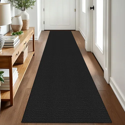 Vista 87 de EARTHALL Alfombra tejida de 2 x 3 pies, lavable para entrada, alfombra trenzada antideslizante, alfombra para puerta interior y exterior, alfombra