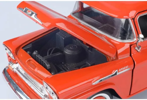 Vista 6 de 1958 Chevrolet Apache Fleetside Pickup Naranja 1/24 por Motormax 79311