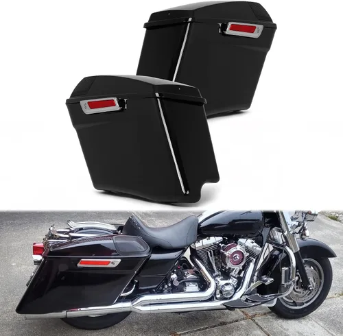 Vista 14 de ECOTRIC - Alforjas rígidas extendidas de 5 pulgadas para maletero, compatibles con todos los modelos Harley Davidson Road King Glide Softail Touring