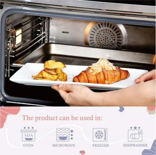 Vista 13 de Miicol Juego de 3 platos de porcelana para servir, bandejas grandes de 14