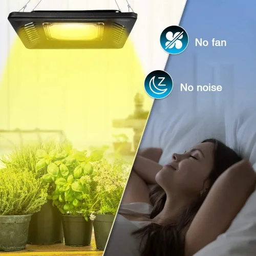 Vista 3 de Luces LED de crecimiento con espectro completo, 150 W, luz de relé impermeable COB LED, luz de crecimiento con disipación de calor natural y sin