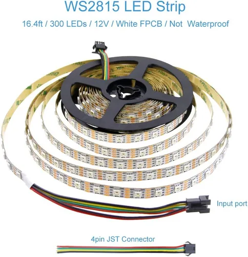 Vista 2 de ALITOVE Tira de luz LED direccionable WS2815 de 12 V mejorada WS2812B tira de luz LED de persecución de doble señal RGB programable LED de 16.4 pies