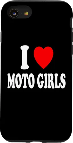 Vista 13 de Carcasa para iPhone 14 I Heart (Love) Moto Girls Moto Dirt Bike Motocross