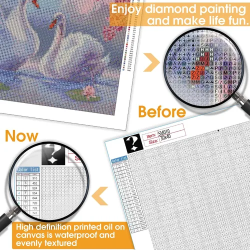 Vista 5 de LOMSIOY Kits de pintura de diamantes misteriosos 5D DIY Pintura al azar animal con diamantes Arte misterioso cuadrado completo taladro, bordado
