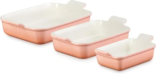 Vista 14 de Le Creuset - Set de 3 platos rectangulares de cerámica Heritage, alcachofa
