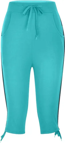 Vista 195 de Pantalones capri para mujer, estilo casual, de verano, elásticos, de cintura alta, pantalones de yoga, ajuste atlético, pantalones deportivos