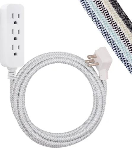 Vista 12 de Cordinate Cable de Extensión Regleta de 3 Enchufes Protector de Sobretensión Interior Calibre 16 245 Julios 10 Pies Cables de Extensión Trenzados