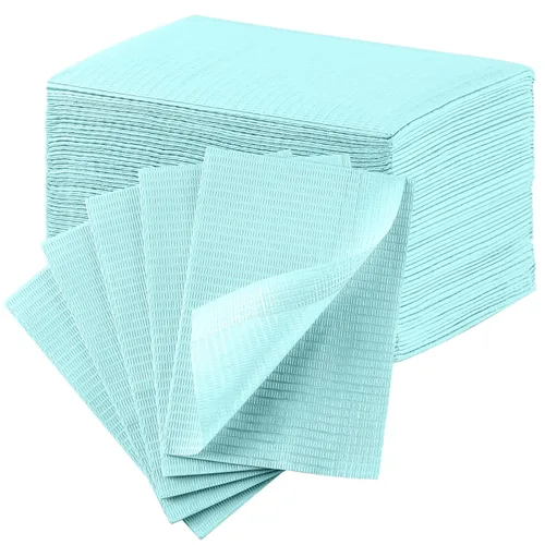 Vista 8 de JMU Baberos dentales negros, baberos dentales desechables de 3 capas, baberos para tatuajes impermeables para clínica dental, tienda de tatuajes