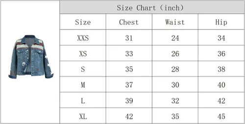 Vista 5 de XIOLKI Women's Button Down Denim Jacket High Waist Denim Jacket Cosplay Denim Jacket