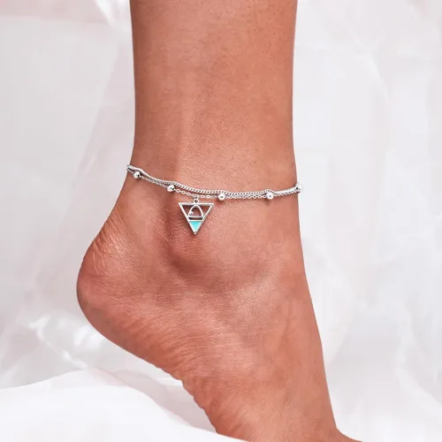 Vista 36 de CHIC & ARTSY Tobilleras de plata de ley S925 para mujer, pulsera de tobillo ajustable multicapa para playa, joyería de verano para mujer, de 10 a 11