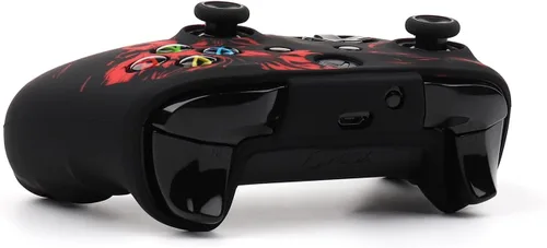 Vista 6 de RALAN - Funda protectora de silicona antideslizante para mando láser de Xbox One, compatible con Xbox 1, joystick inalámbricocon cable con agarre