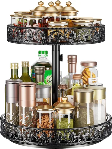 Vista 11 de Lazy Susan - Organizador giratorio de 10 pulgadas, estante de especias giratorio de 360 grados Lazy Susan para gabinete, mesa de comedor, encimera