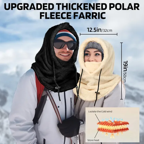 Vista 5 de Balaclava, Winter Face Mask for Men Women Hat Neck, Windproof Fleece Ski Mask Warm Face Cover Scarf Sporty Street Fashion