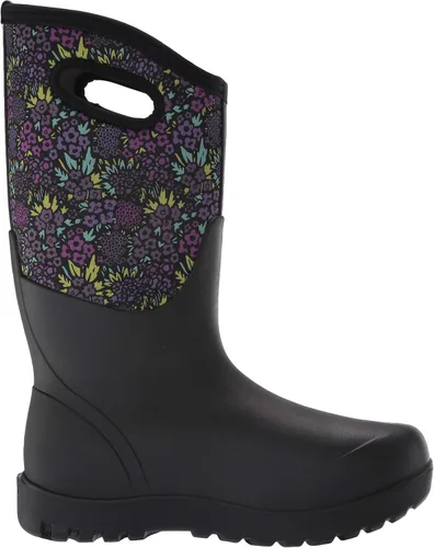 Vista 6 de BOGS Botas de lluvia altas Nw Neo-Classic Mid impermeables para mujer, estampado de jardín, negro, multicolor, 7 M