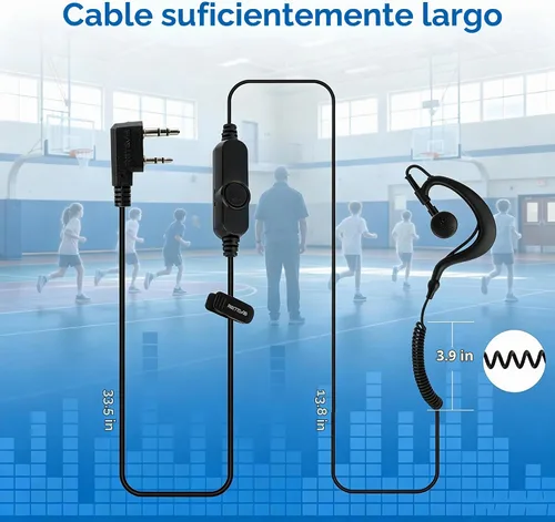Vista 6 de Retevis Auricular Walkie Talkie de ajuste de volumen, para RT22/RT68/RT21