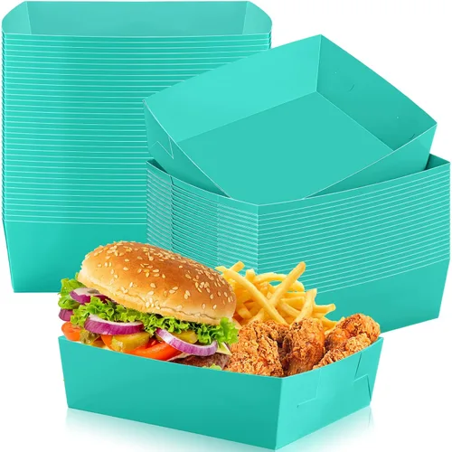 Vista 27 de Uiifan 50 bandejas de papel extra grandes para servir alimentos, 5 libras Negro