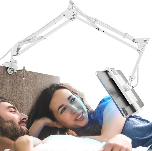 Vista 9 de CACENCAN Soporte plegable para tableta, soporte para tableta ajustable para cama, soporte flexible universal para tableta con rotación de 360 grados
