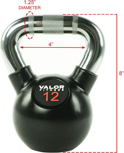 Vista 3 de Valor Fitness Chrome Kettlebells – Solid Cast Iron Kettlebell with Chrome Finish, Strength Training Weight for Swings, Squats, Cleans & Home Gym