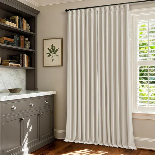 Vista 78 de Juego de 2 paneles de cortinas plisadas negras de 80 pulgadas para sala de estar, cortinas plisadas de lino con forro de 80 pulgadas de largo, 100%