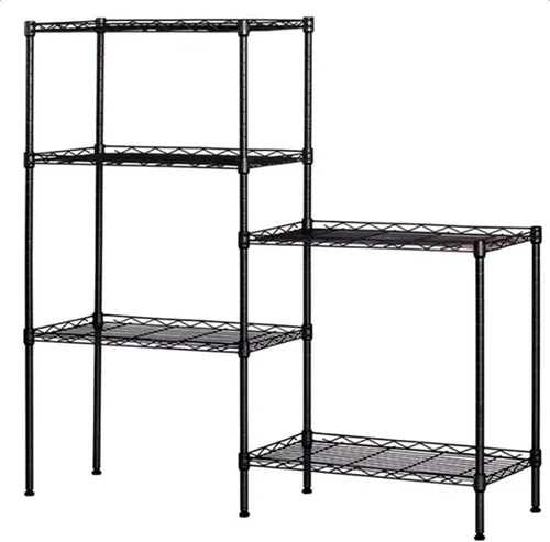 Vista 10 de Estante de almacenamiento ajustable de 3 niveles, estante de almacenamiento de metal, estantería de alambre, estantes de almacenamiento de metal