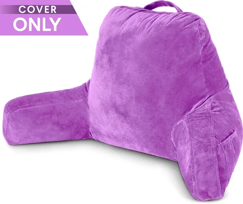 Vista 2 de Funda de almohada Husband Pillow solo para lectura - Funda para silla de lectura con generosos bolsillos traseros y laterales - Morado claro