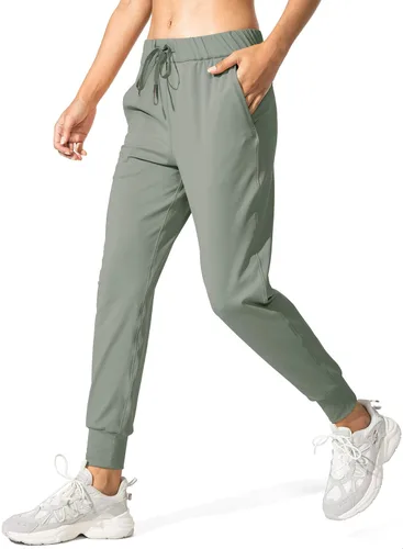 Vista 4 de SANTINY - Pantalones deportivos para mujer, con bolsillos y cordón ajustable, para correr, descansar, entrenar y trotar