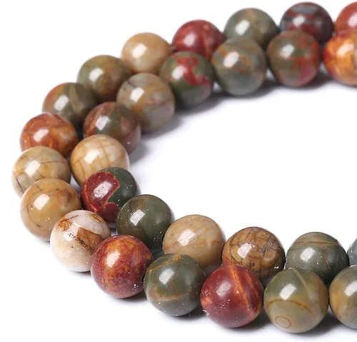 Vista 161 de 100 cuentas de piedra multicolor natural de 0.236 pulgadas (0.236 in), cuentas espaciadoras sueltas redondas para hacer pulseras, collares, aretes