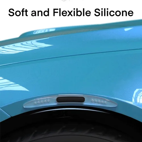 Vista 6 de 4 protectores de borde de puerta de automóvil, protector de silicona para automóvil, protector universal anticolisión, tiras protectoras