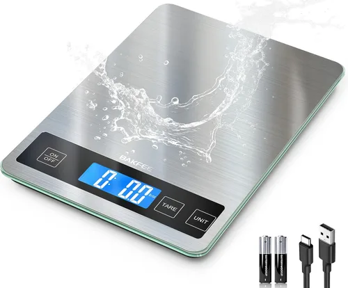 Vista 9 de Báscula de alimentos, báscula de cocina de 33 libras con precisión No recargable - negro