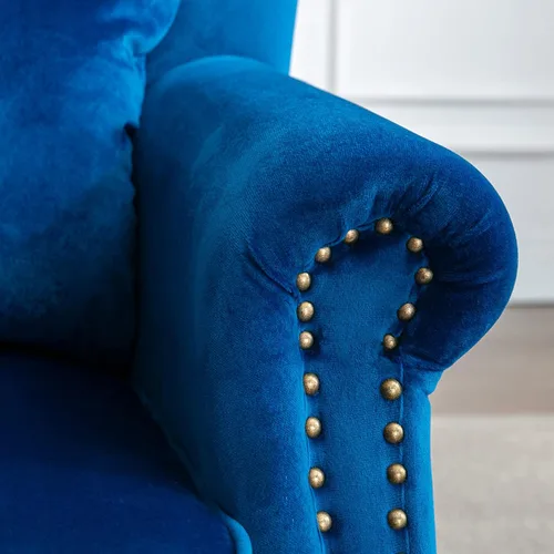 Vista 4 de Sillas de Brazo de Lectura Accent Sillas Midcentury Modernas Cómodas Silla de Sofá de Esquina, Silla de Club Wingback de Sala de Espera con Respaldo