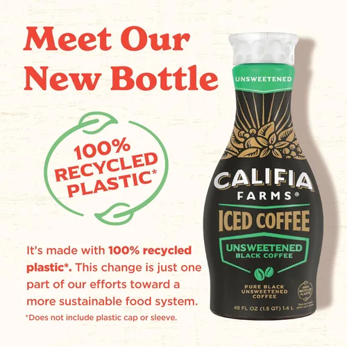 Vista 5 de Califia Farms - Café helado original negro puro, 48 onzas, café frío preparado, sin lácteos, a base de plantas, vegano, sin gluten, sin OMG, café