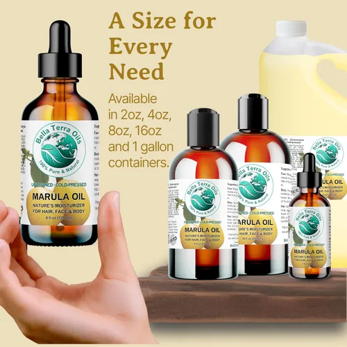 Vista 9 de Bella Terra Oils - Aceite de marula 8 onzas - Prensado en frío, rico en aminoácidos y antioxidantes, el epítome del aceite facial de lujo, aumenta