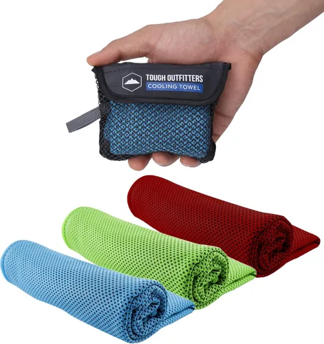 Vista 23 de Toalla de Enfriamiento Tough Outdoors - Toallas de Enfriamiento para Cuello y Cara - Envoltura de Hielo y Paño de Sudor para Camping, Gimnasio, Yoga