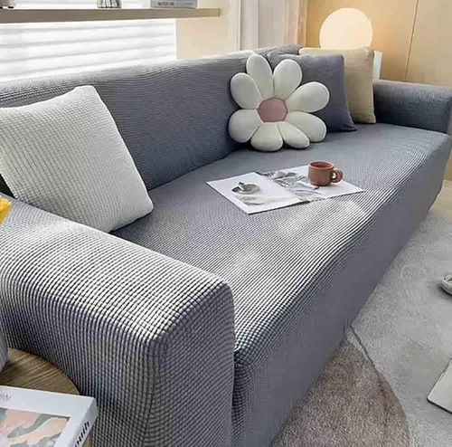 Vista 11 de Funda elástica para sofá de 1 pieza, protector de muebles, suave con parte inferior elástica para niños, tela jacquard de poliéster, elastano