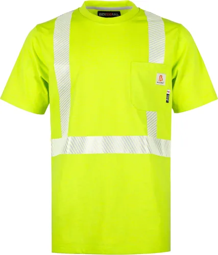 Vista 11 de BOCOMAL FR Tee Shirts High Visibility/Hi Vis Flame Resistant/Fire Retardant Shirt 7oz Reflective Hombres Seguridad Camisas