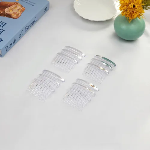 Vista 7 de 12 peines laterales de plástico transparente para el cabello, accesorios elegantes y ligeros para peine de dientes