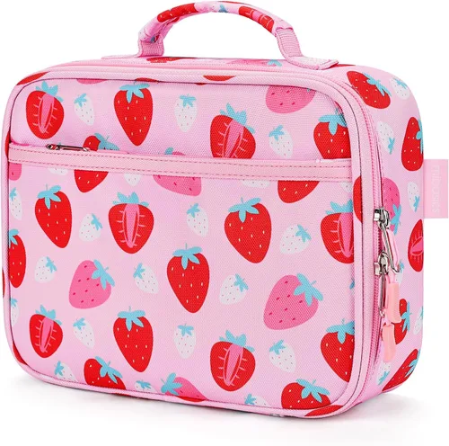 Vista 19 de Lonchera infantil para niñas pequeñas, bolsa de almuerzo aislada y reutilizable para la escuela, cola de sirena