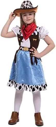 Vista 3 de Spooktacular Creations Blue Cowgirl Costume, Cute Cowgirl Outfits for Girls Halloween Theme Party and Role Play