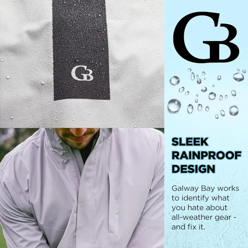 Vista 4 de Long Sleeve Golf Rain Jacket - Three Layer Long Sleeve Golf Jackets for Men, Lightweight and Breathable