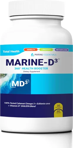 Vista 2 de Marine D3 Omega 3 Calamari Ecklonia Cava DHA (2 Botellas - 120 Cápsulas)