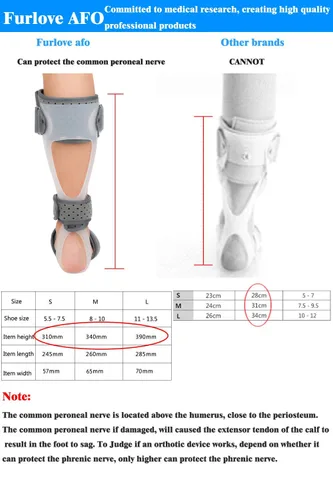 Vista 5 de AFO - Soporte médico de corrección postural de tobillo y pie para ortesis de pie (derecha/L)