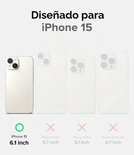 Vista 2 de Ringke Onyx - Funda para iPhone 15 Case, [Se Siente Bien en la Mano] resistente al aceite y a la suciedad, cubiertas individuales para lentes