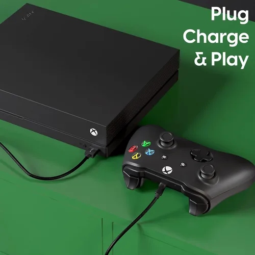 Vista 7 de TALK WORKS Cable de carga micro USB compatible con el controlador Xbox One Cable de carga rápido trenzado de 6 pies de largo para X-Box 1